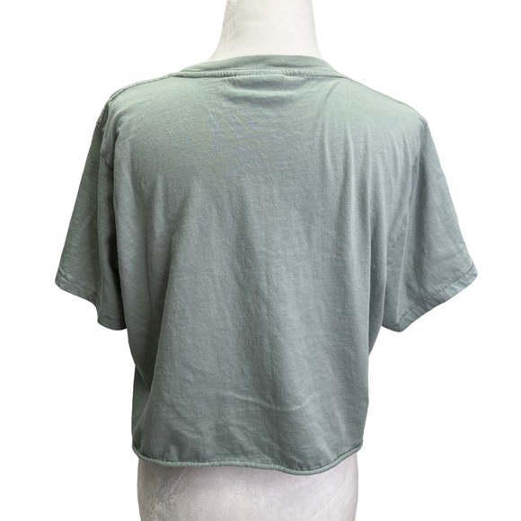 Frank And Oak Green Cropped Short Sleeve T-Shirt Size XL - Picture 10 of 10
